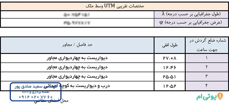 گواهی مختصات سند تک برگ در جاده چالوس