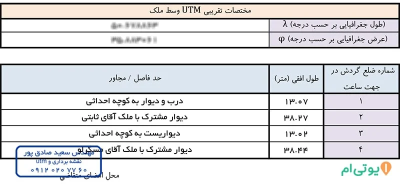 گواهی مختصات سند تک برگ در ماهدشت