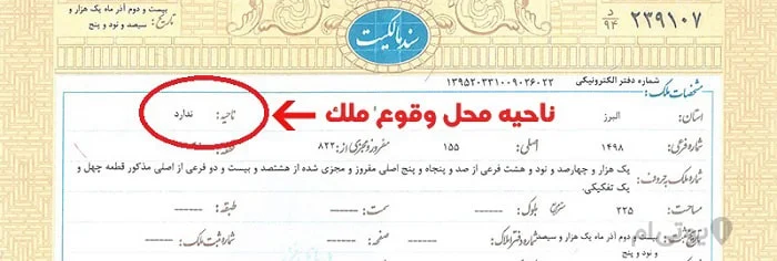 ناحیه ملک در سند تک برگ