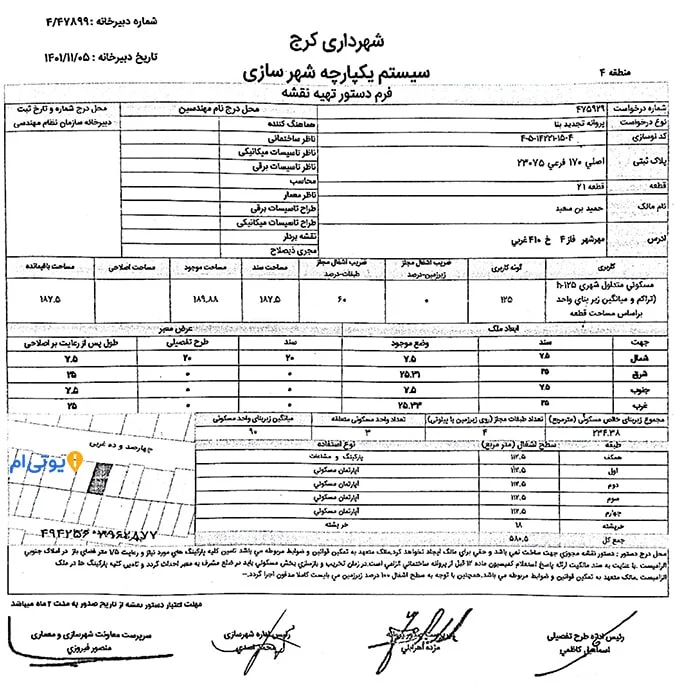 راهنما و جزئیات کامل دستور نقشه شهرداری کرج + تصاویر 2 دستور نقشه شهرداری کرج